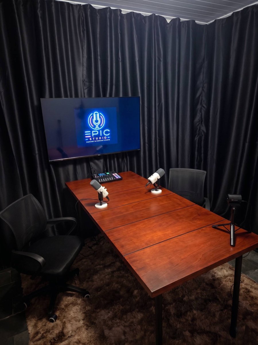 Ponto de gravação do apresentador no Epic Studio em BH